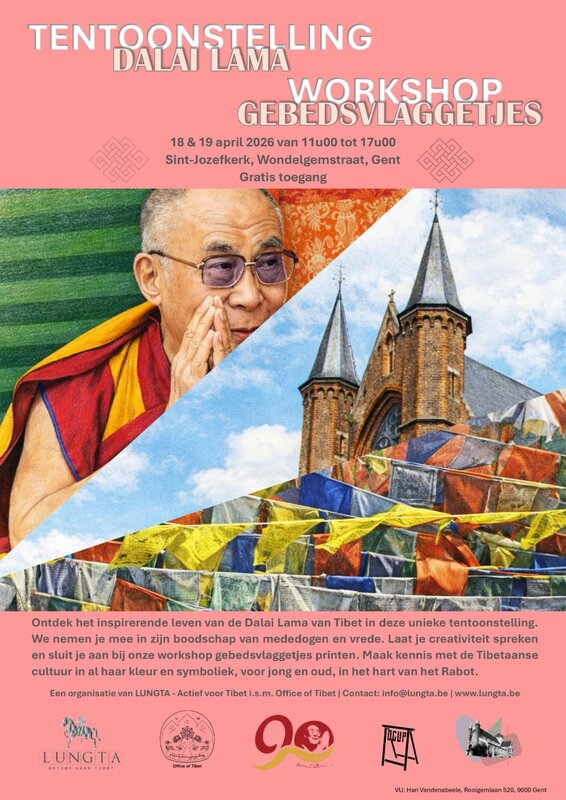 Tentoonstellingen Tibet: tentoonstelling Dalai Lama & workshop gebedsvlaggetjes