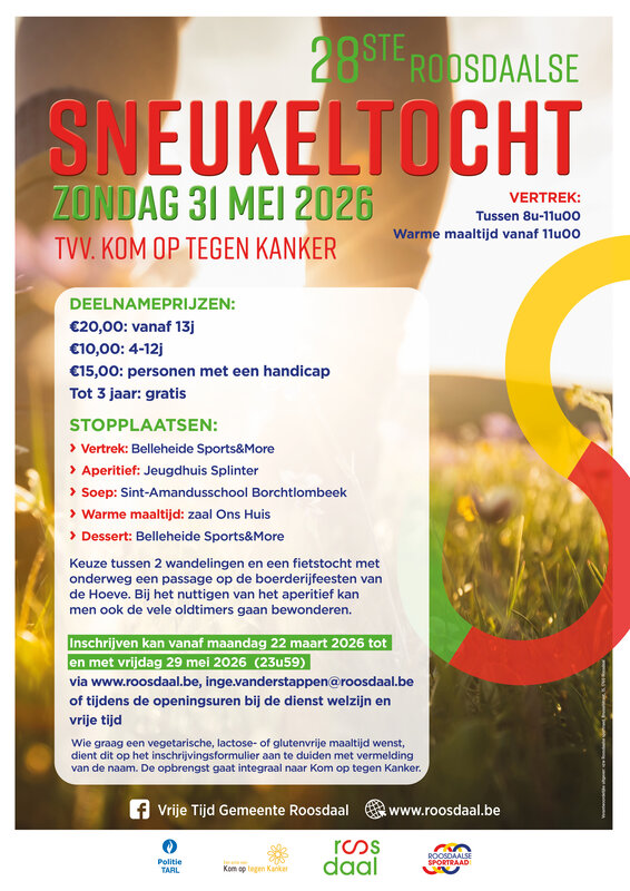 Ontspanning 28ste Roosdaalse Sneukeltocht tvv. op tegen Kanker