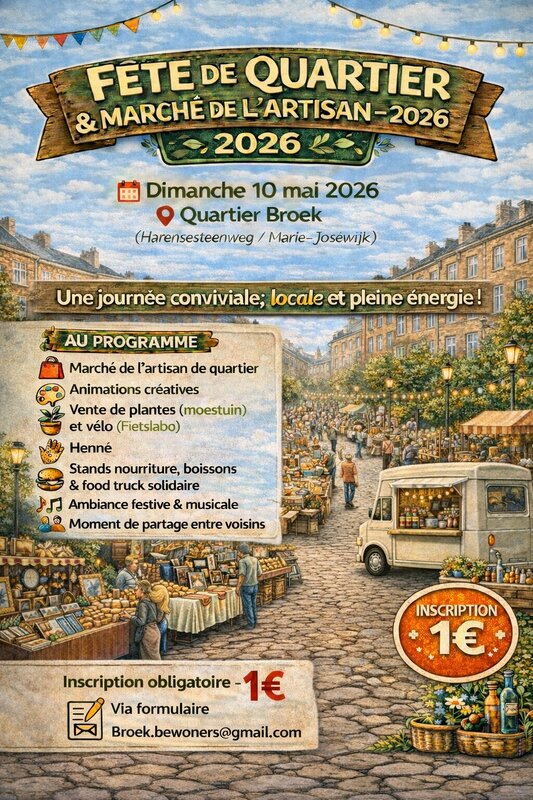  Ambachtmarkt &wijkfeest - marché artisanal & fête quartier Broek Vilvoorde
