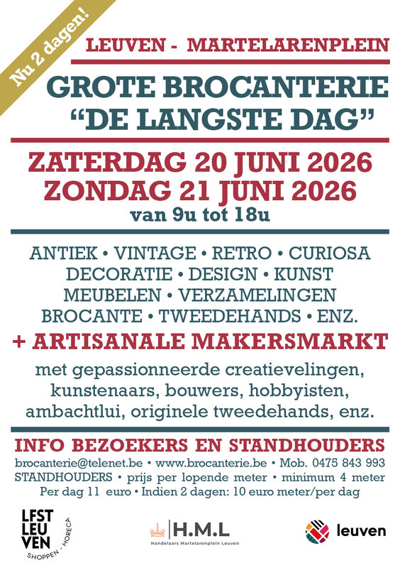  Grote Brocanterie Langste Dag  Artsanale Makersmarkt - Leuven