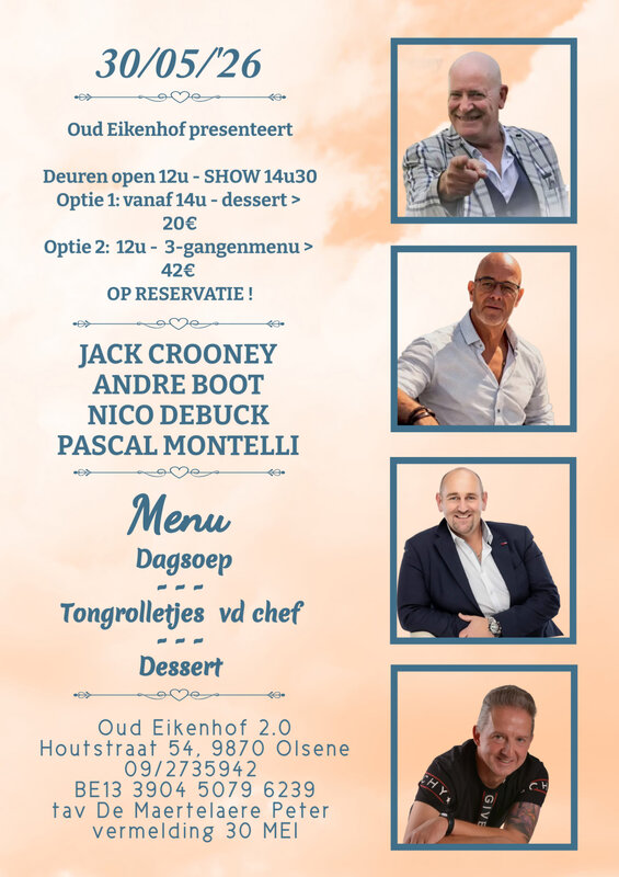Concerten Diner live optreden N. Debuck, Montelli, Andre Boot & Jack Crooney
