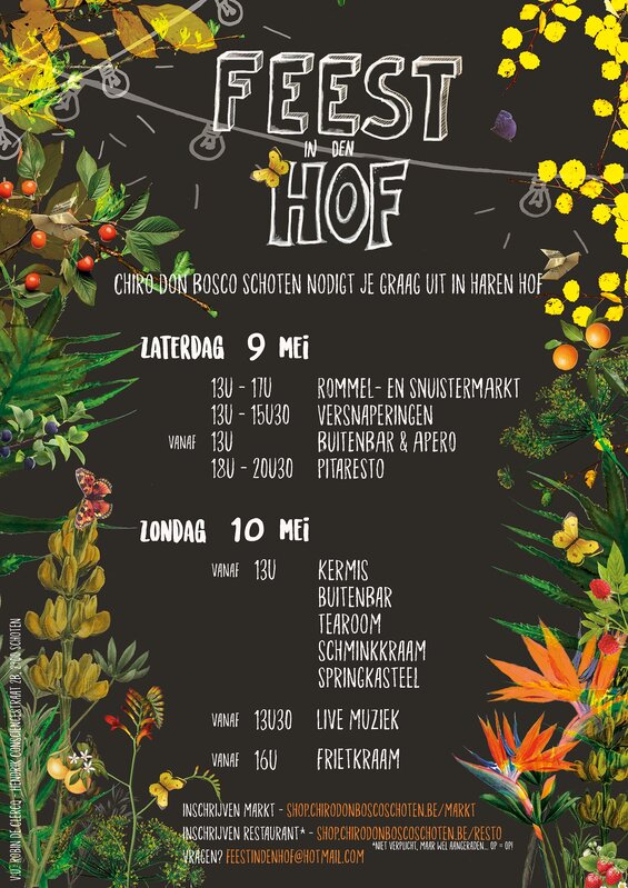 Ontspanning Feest den - Kermis, muziek, bar, markt meer