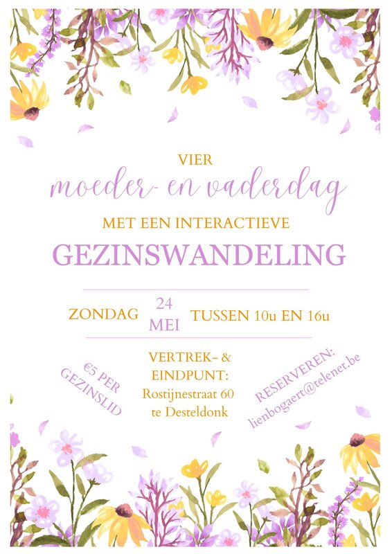 Ontspanning Gezinswandeling (n.a.v. moeder- vaderdag)