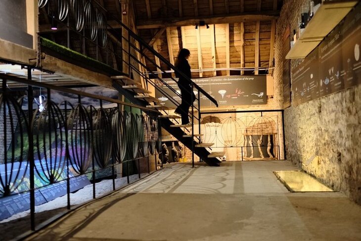 Ontspanning Een schilderachtige wandeling door hart Château Bioul de wijngaard