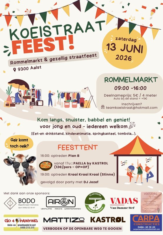  Straatfeest rommelmarkt