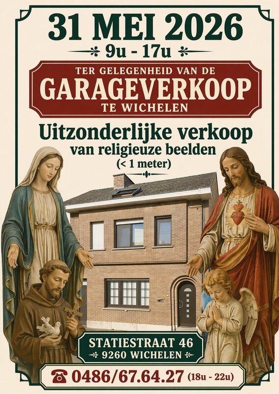  Uitzonderlijke Garageverkoop Veel Religieuze Beelden.