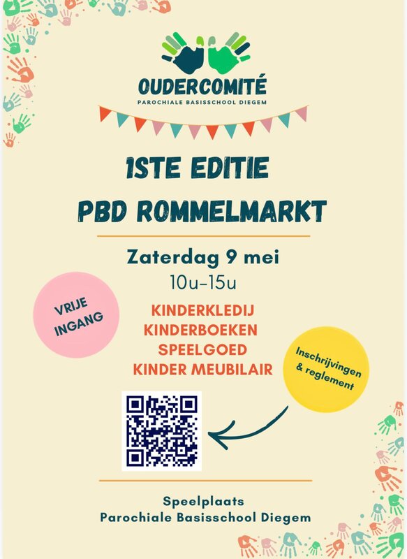 1ste Rommelmarkt het Oudercomité Parochiale Basisschool Diegem