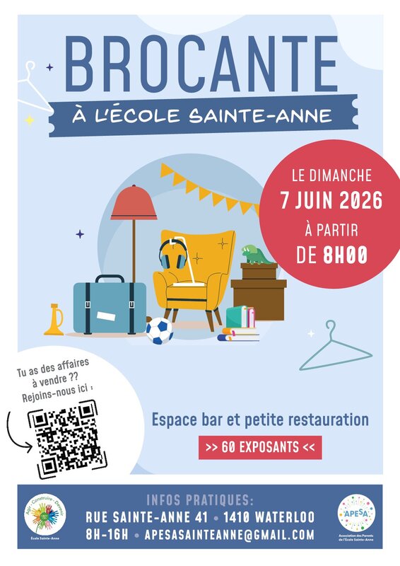  Rommelmarkt de site School Sainte Anne Waterloo