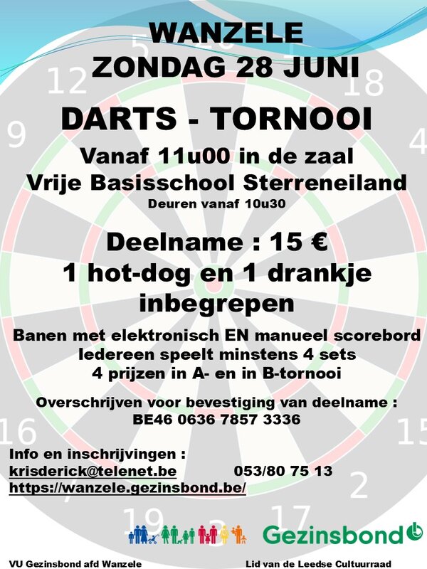 Ontspanning Dartstornooi