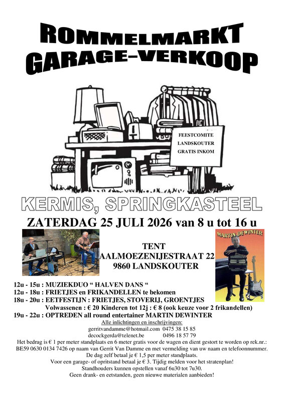 Gezellige rommelmarkt garageverkoop, kermis