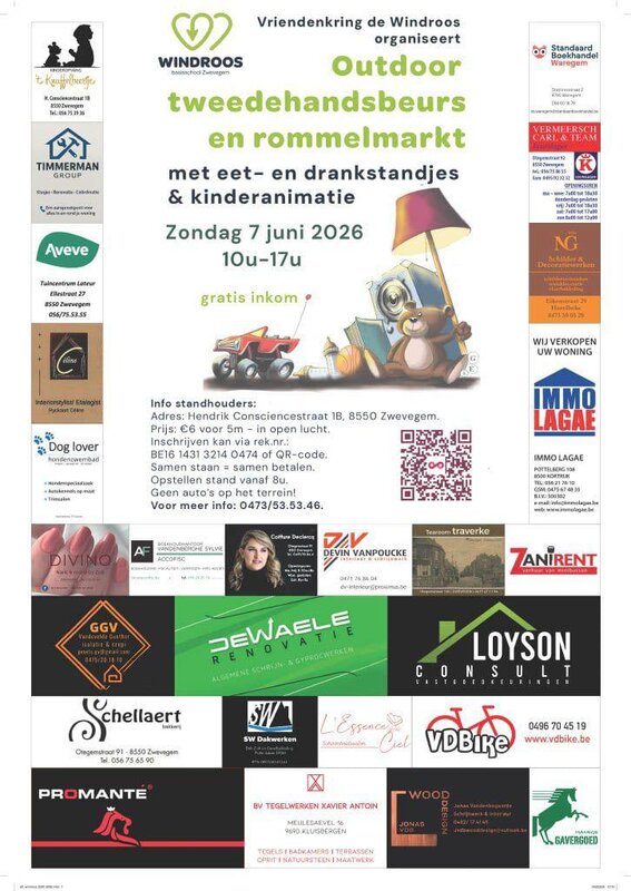  Outdoor tweedehandsbeurs & rommelmarkt eet- & drankstandjes + kinderanimatie