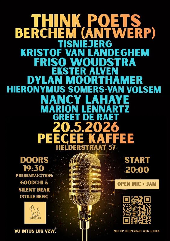 Voordrachten Think Poets Berchem poëzie open (5/B)