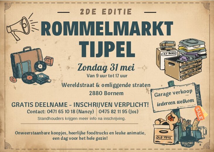Rommelmarkt / garageverkoop