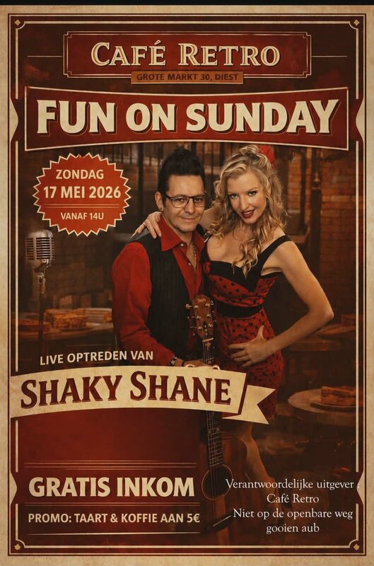 Concerten Rock zanger Shaky Shane