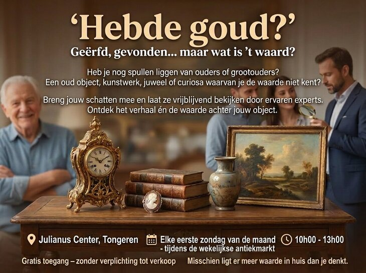   Hebde Goud?  - taxatie antiek, curiosa,... tijdens wekelijkse antiekmark