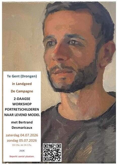 Workshops Tweedaagse workshop portretschilderen Bertrand Desmaricaux.