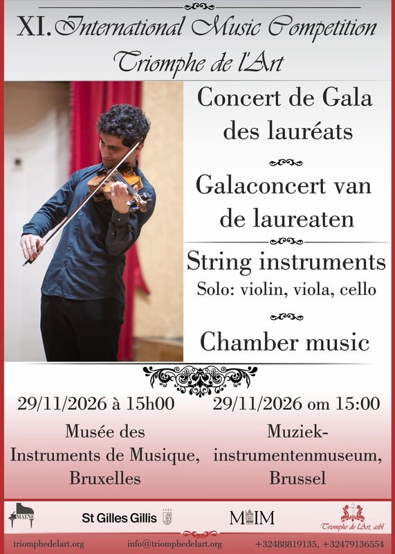 Concerten Snaarinstrumenten: Slotgalaconcert de Triomphe l’Art-wedstrijd