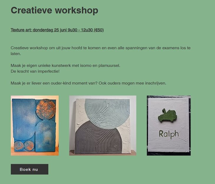 Workshops Texture art: kracht imperfectie