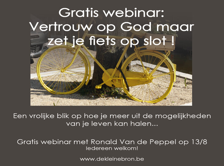 Workshops Lezing   Gratis  Vertrouw god, maar je fiets slot