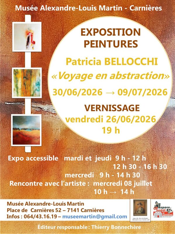 Tentoonstellingen Tentoonstellingsschilderijen Patricia Bellocchi -  Reizen abstractie 