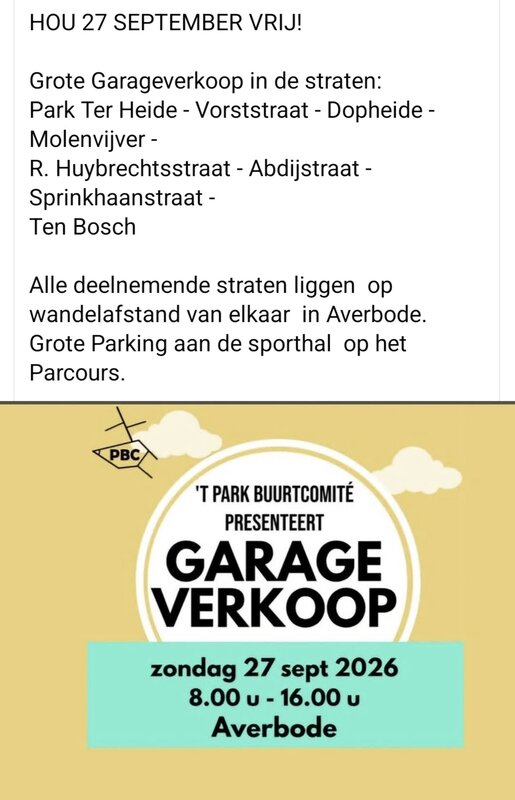 Grote garageverkoop