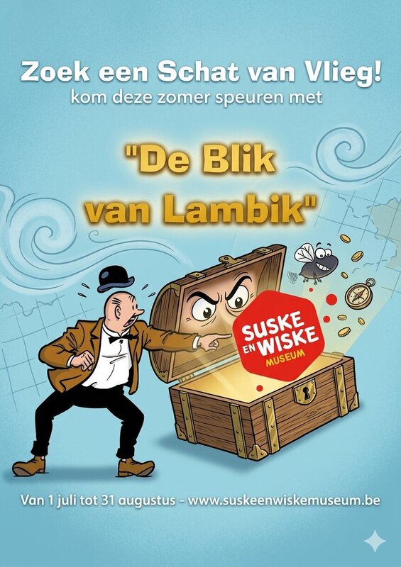 Ontspanning Zoek Schat Vlieg het Suske Wiske Museum tijdens zomervakantie