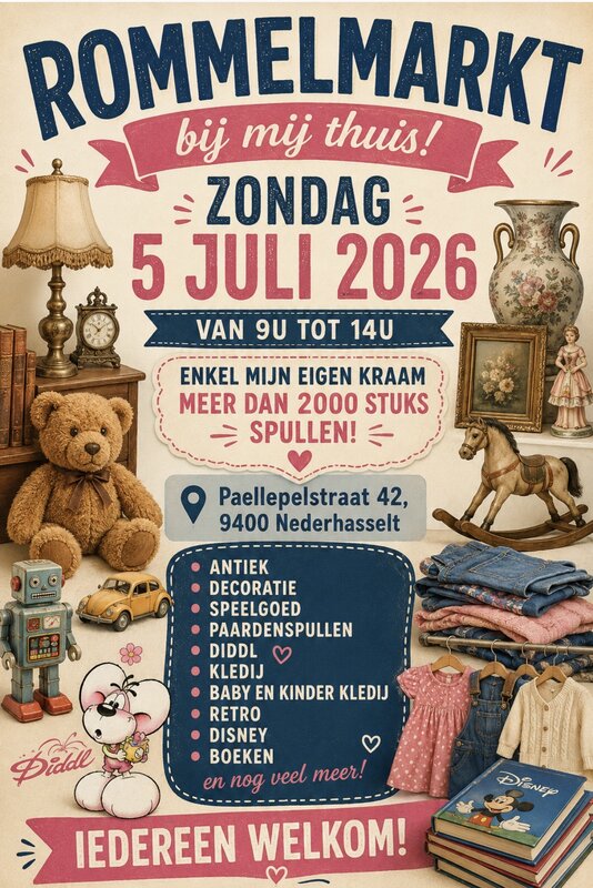  Rommelmarkt mij thuis ! Nederhasselt ! 2000 spullen 