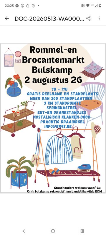  Bulskampse rommelmarkt