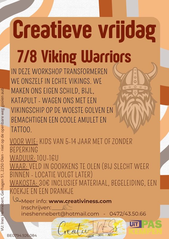 Workshops Creatieve vrijdag - viking warriors