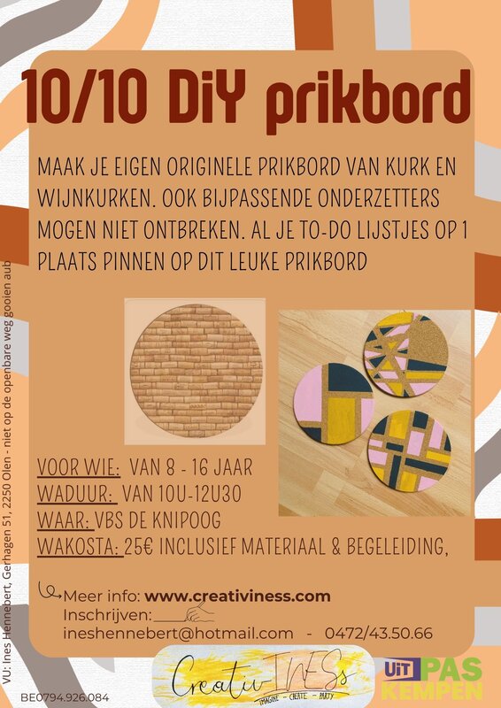 Workshops Diy prikbord