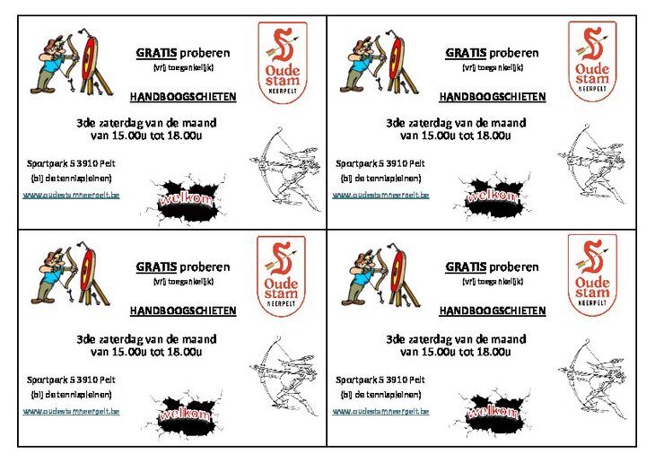Ontspanning Opendeurdag/Kennismakingsmakingsdag/Initiatie