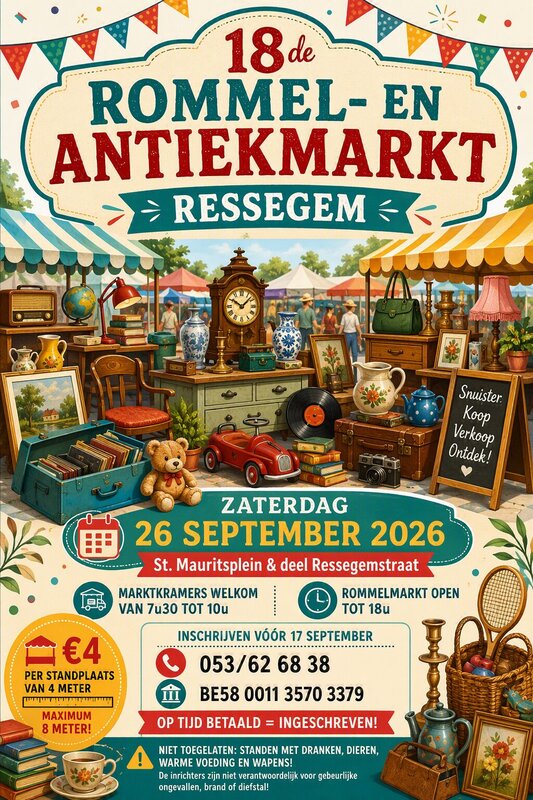  Rommelmarkt grime, springkasteel gebakkraam Roelant