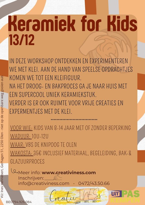 Workshops Keramiek voor kids