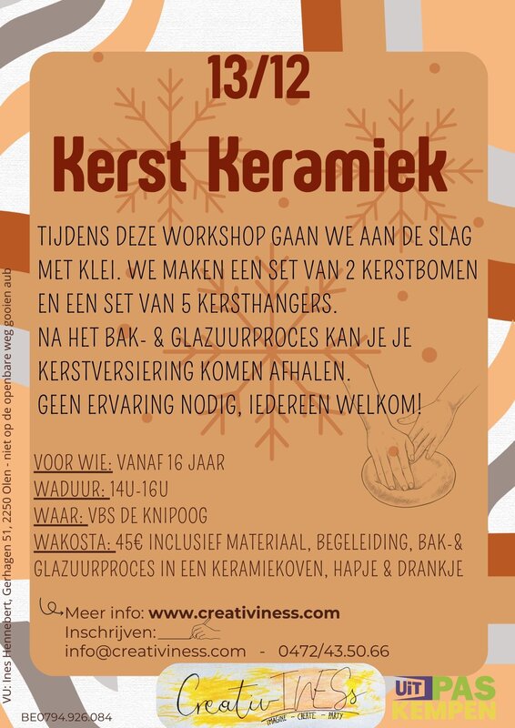 Workshops Kerst Keramiek