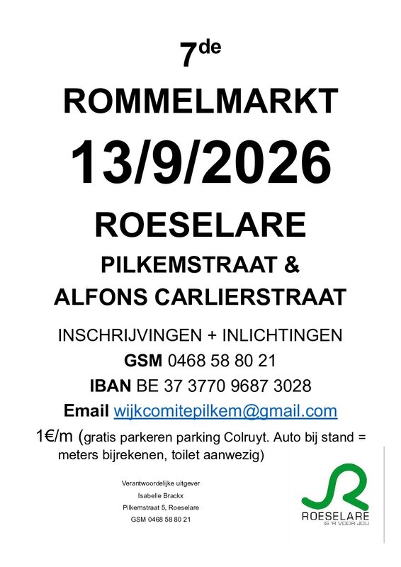 7de rommelmarkt Wijkcomité Pilkem