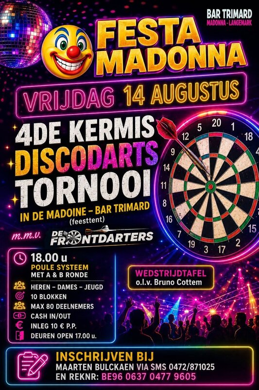 Ontspanning *4e Kermis Disco Darts Tornooi*