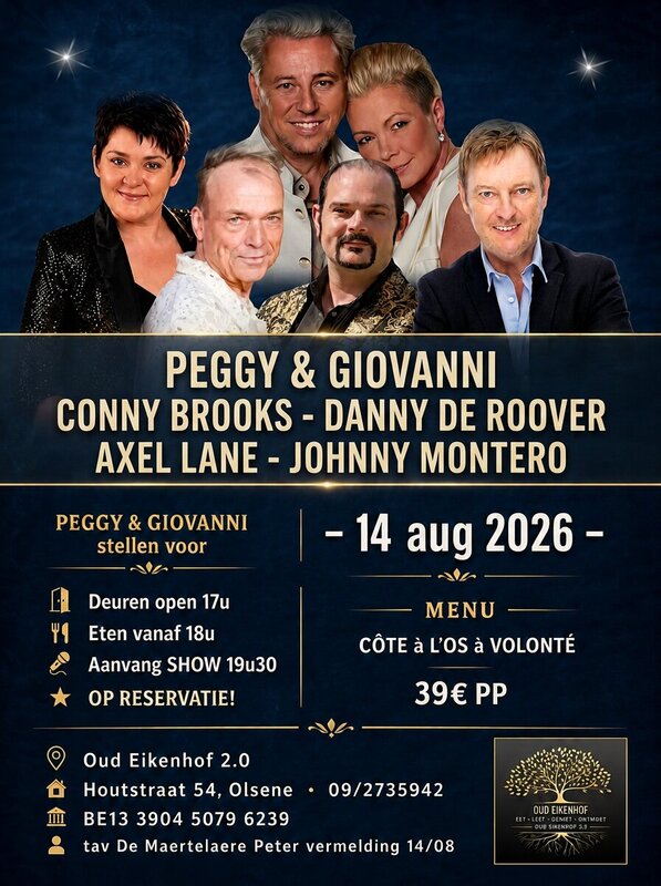 Concerten Peggy & Giovanni stellen voor dinershow tal artiesten