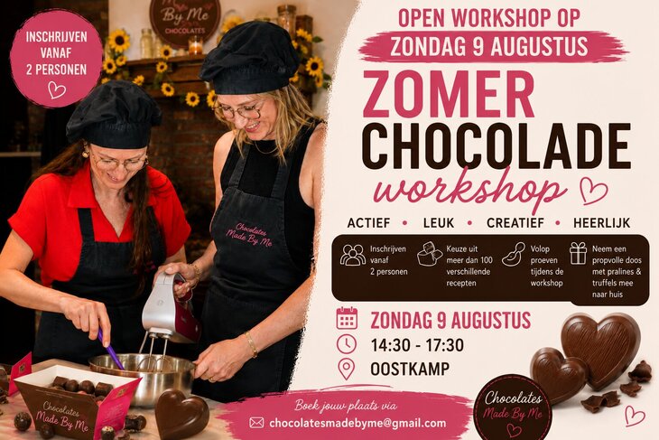 Workshops Open workshop chocolade voor aan sluiten zomer editie