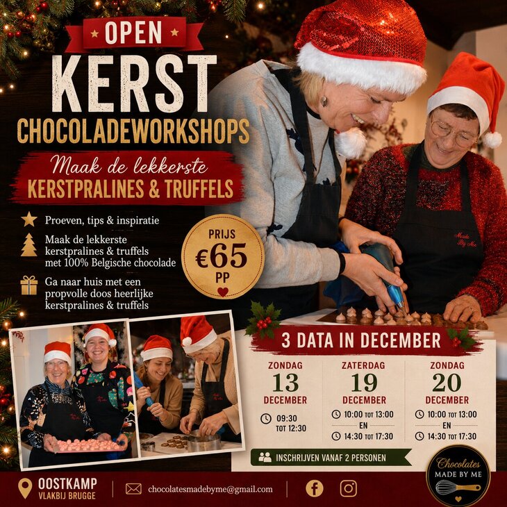 Workshops Workshop chocolade thema Kerst
