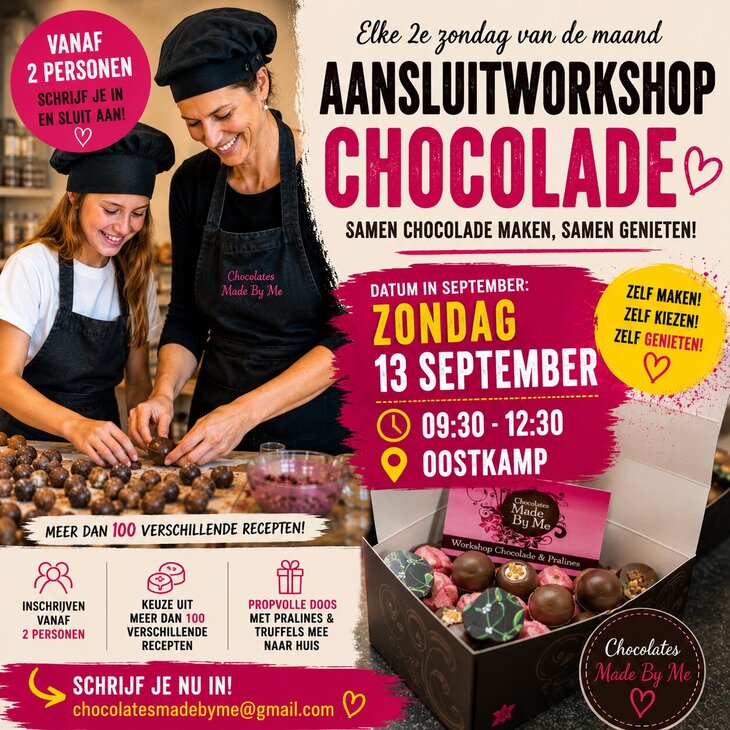 Workshops Sluit bij workshop chocolade 2 meer personen