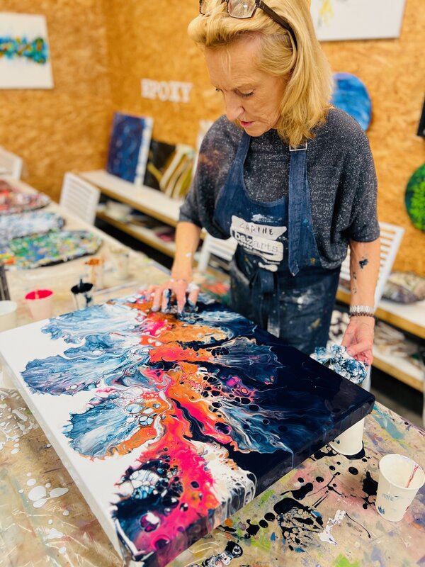 Workshops Acrylic Pouring Dagopleiding Ring, Ribbon & Dutch Pour Cellen (december)