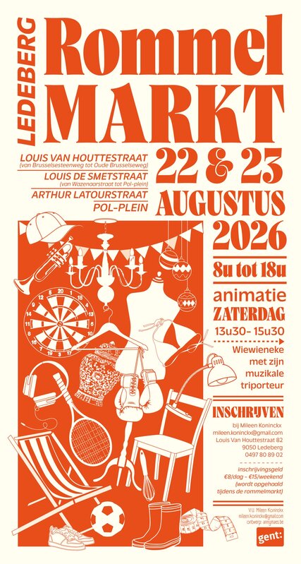  Rommelmarkt Louis Houtte- Omliggende Straten Ledeberg