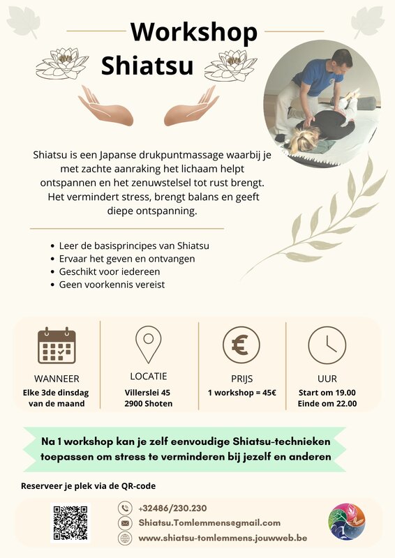 Workshops Workshop Shiatsu drukpuntmassage