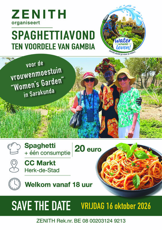 Nachtleven Spaghetti-avond t.v.v. waterproject Gambia