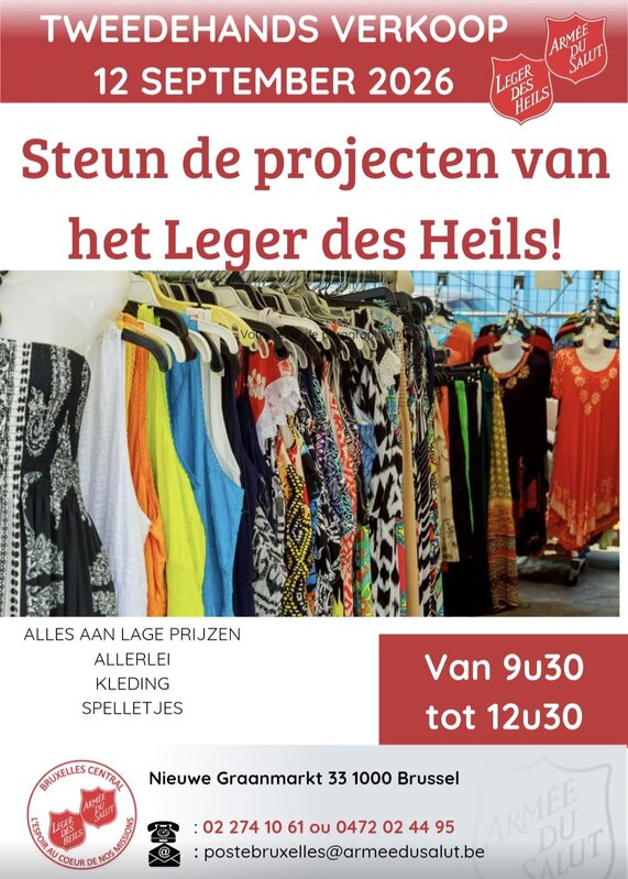  Tweedehands verkoop  Leger Heils 9 2026