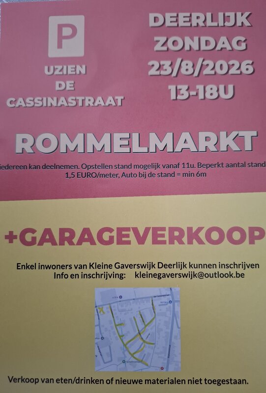  Rommelmarkt garageverkoop