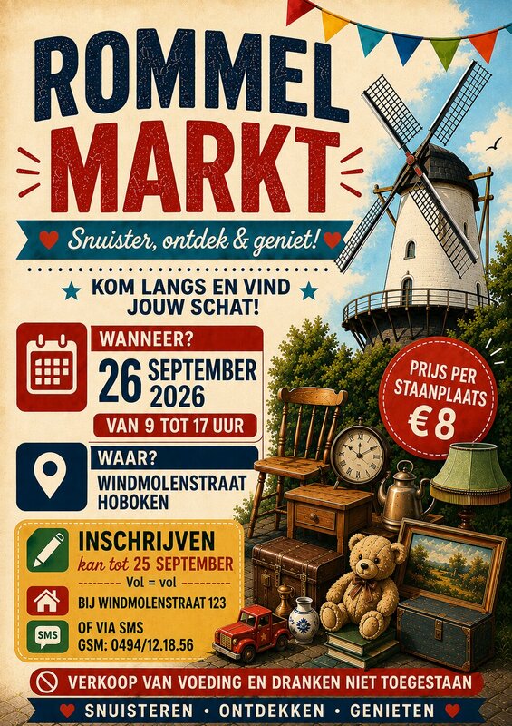  23e Jaarlijkse Rommelmarkt Windmolenstraat