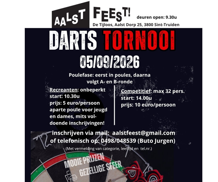 Ontspanning Aalst Feest Darts
