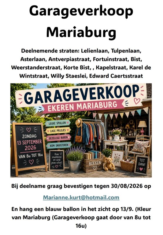  3e grote garageverkoop het charmante Sint-Mariaburg