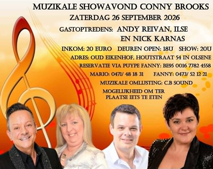 Concerten Conny Brooks muzikale showavond